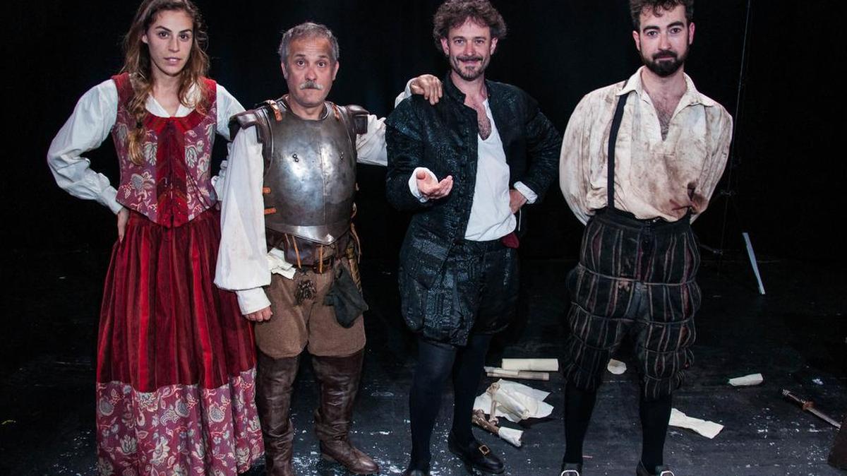 Los actores de ‘Los espejos de Don Quijote’, de izquierda a derecha Blanca Jara, Pietro Olivera, Daniel Moreno y Jorge Machín.