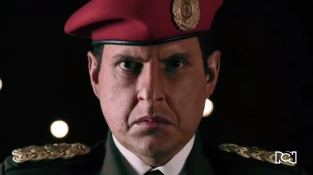 Imagen de video de la serie "El Comandante", que es producida por RCN de Colombia.