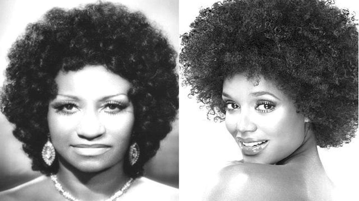 
JEIMY OSORIO (der.) INTERPRETA A CELIA CRUZ EN serie BIOGRÁFICA.
