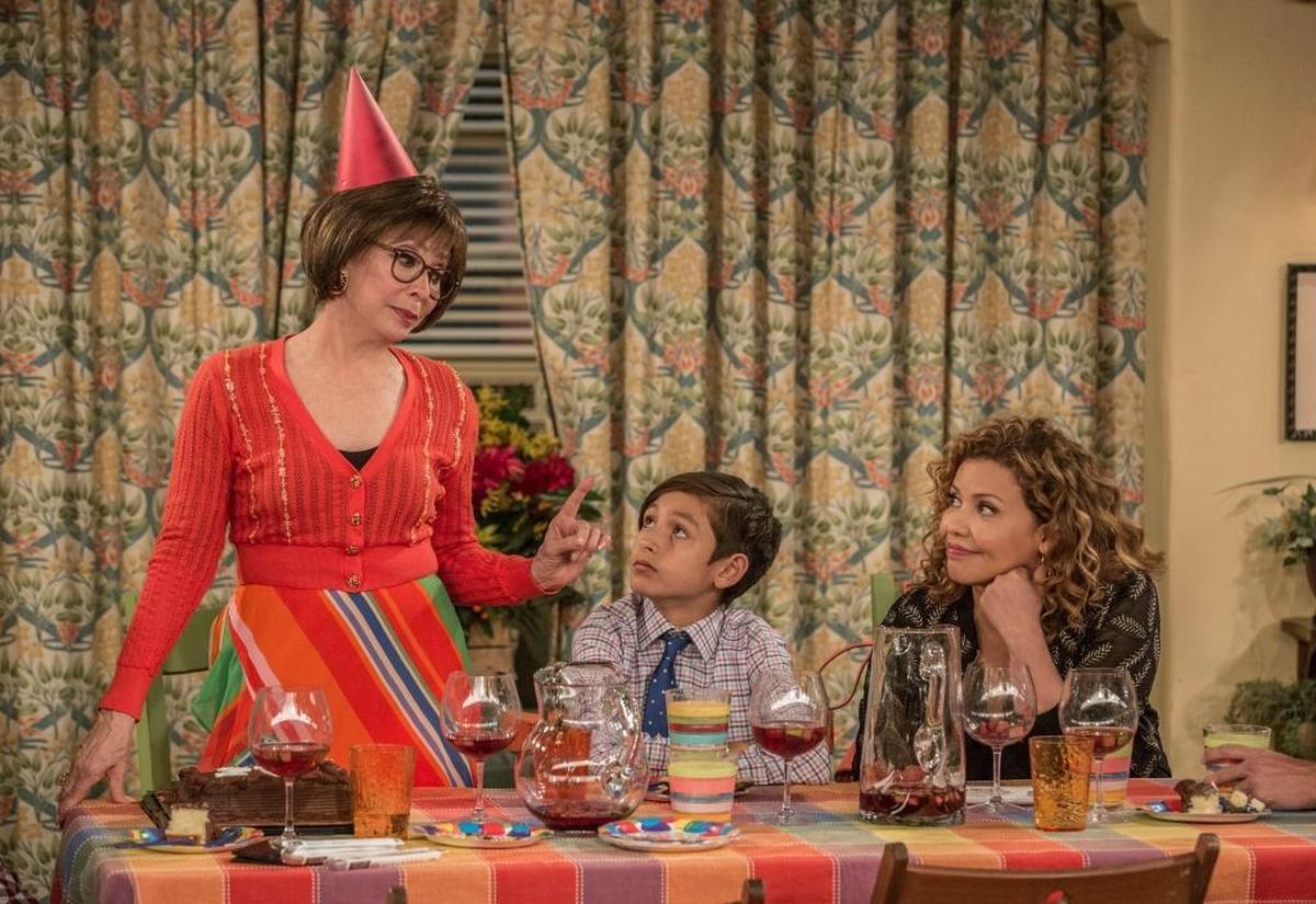 Rita Moreno, left, as a Cuban grandmother with costars Marcel Ruiz and Justina Machado as the Alvarez family on Norman Lear’s remake of “One Day at a Time,” which aired for three seasons on Netflix and moved to Pop TV for its fourth season.