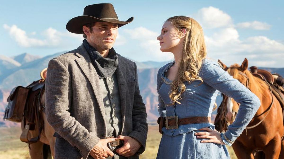 James Marsden y Evan Rachel Wood en "Westworld".