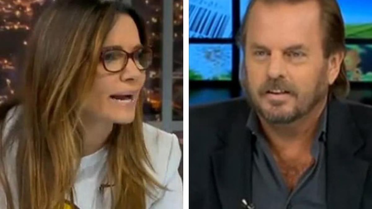 Ileana García y Pablo Padula, durante el programa “A 90 Millas” de la televisora América TeVé, que conduce el periodista cubanoamericano Rick Sánchez.