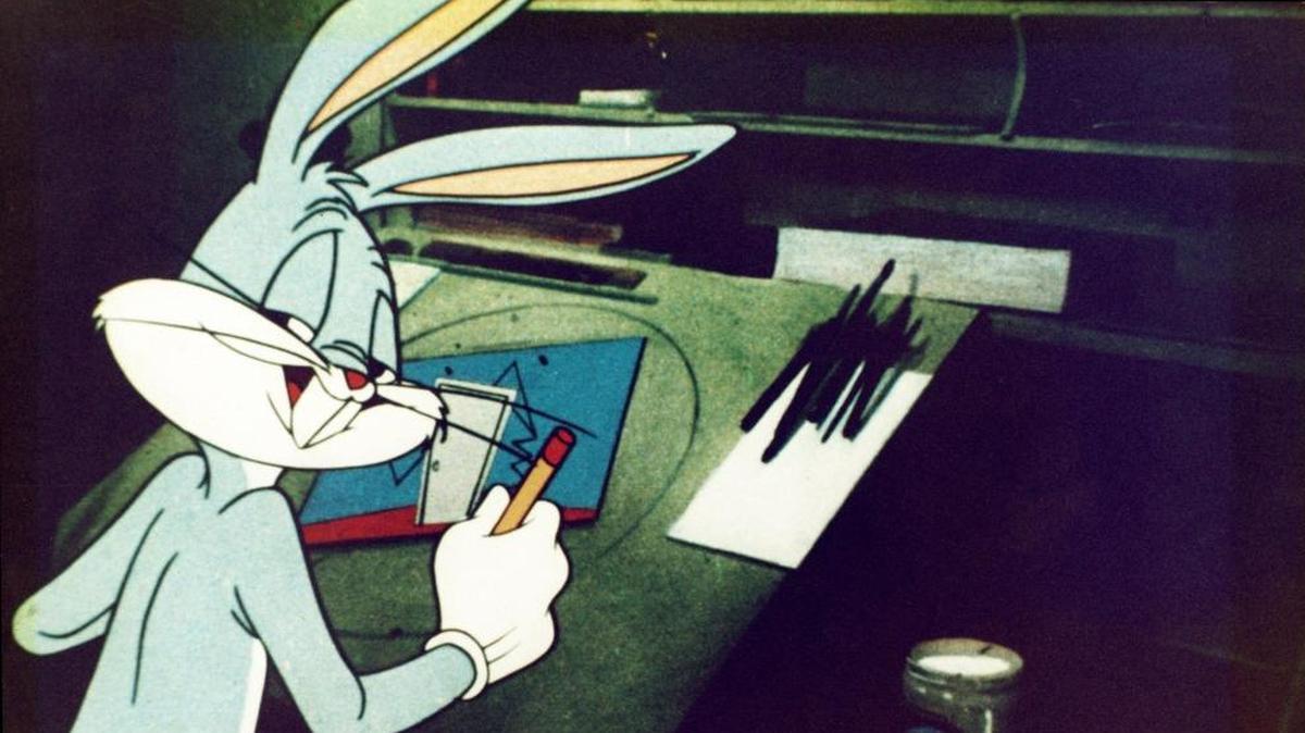 Escena que muestra a Bugs Bunny en DUCK AMUCK (1953. Dir. Chuck Jones).