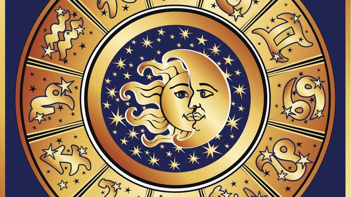 Horoscope zodiac sign circle with moon,sun