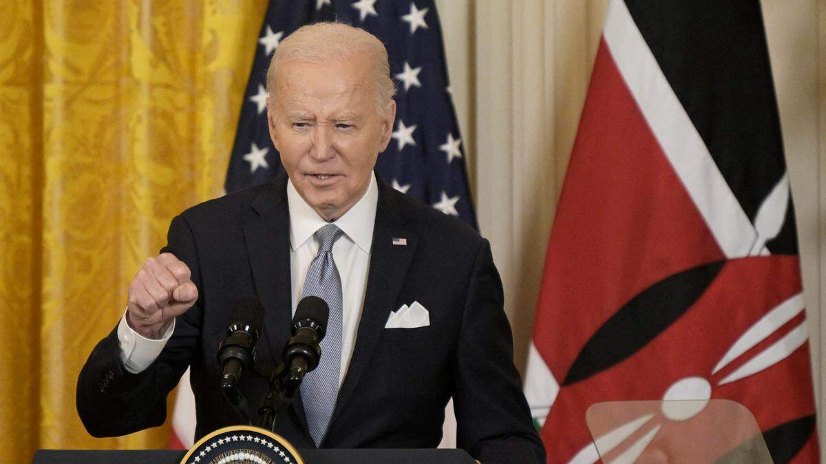 El presidente Joe Biden participa en una conferencia de prensa con el presidente de Kenia, William Ruto (no aparece en la foto), el 23 de mayo de 2024 en la Casa Blanca.
