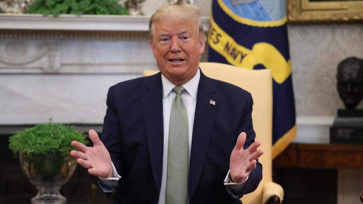 22/4/2023 - Foto del archivo del ex presidente Donald Trump en la Oficina Oval de la Casa Blanca.