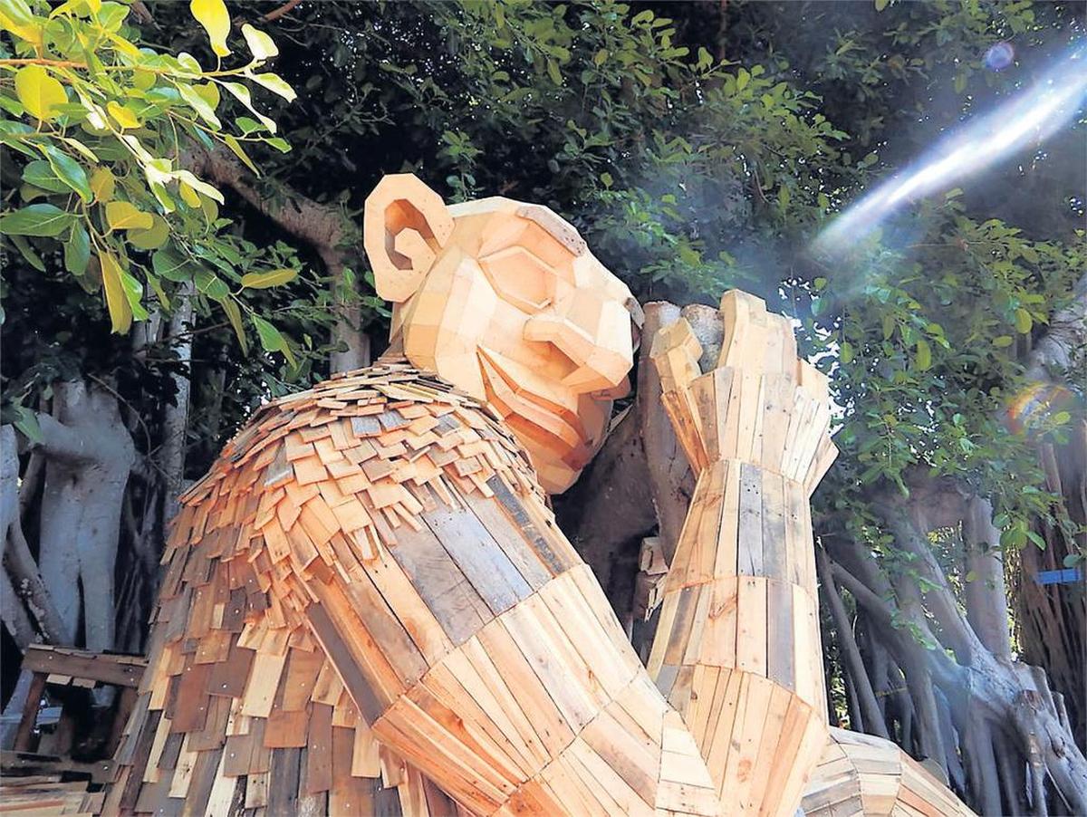 Thomas Dambo makes trolls out of reclaimed wood.