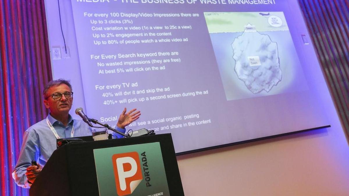 Gary Milner, director global de marketing digital de Lenovo, durante su conferencia las “10 claves para el éxito digital de las empresas en la próxima década”, durante la novena edición de Portadalat que se realizó en Miami el 7 y 8 de junio.