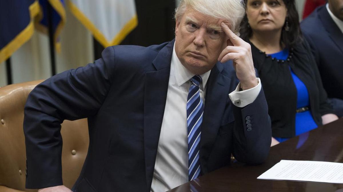 El presidente de Estados Unidos, Donald Trump, durante una reunión sobre la atención de la salud en la Sala Roosevelt de la Casa Blanca en Washington, DC, EE.UU., el lunes 13 de marzo de 2017.