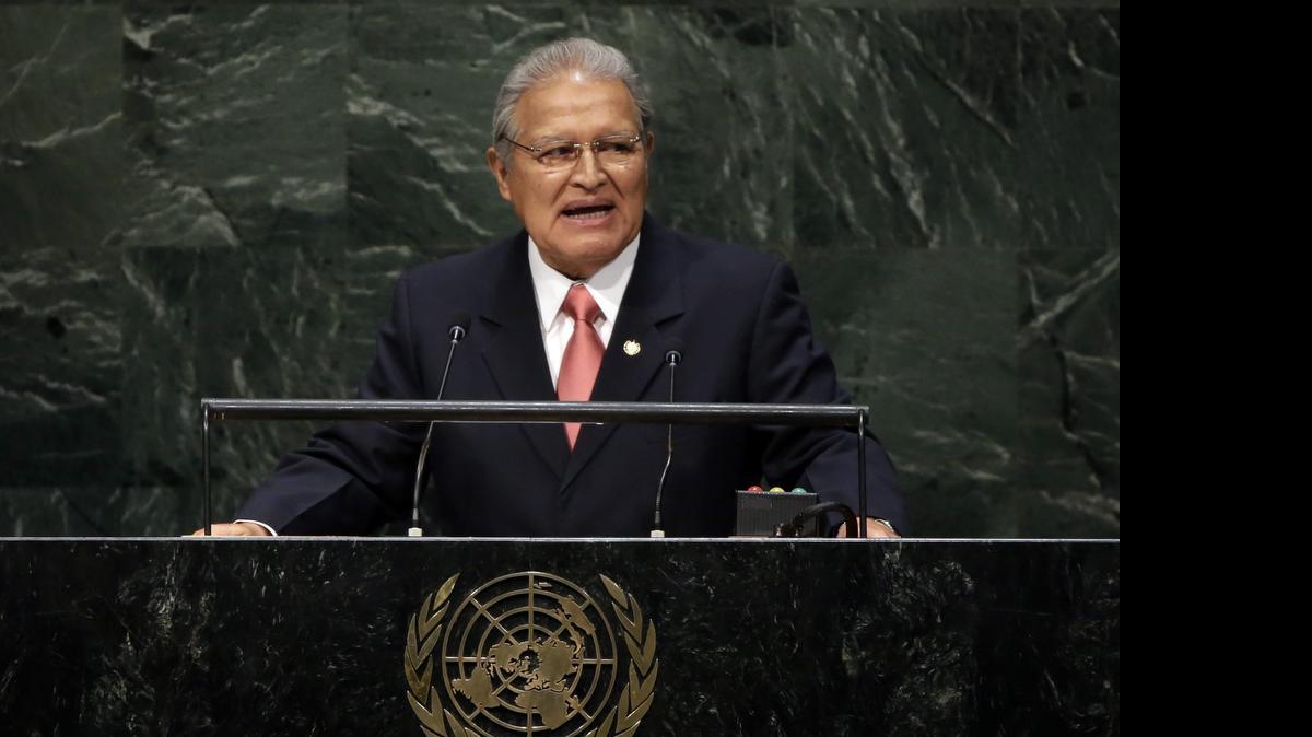 
El presidente Salvador Sánchez Cerén, de El Salvador, en las Naciones Unidas en 26 de septiembre de 2014.
