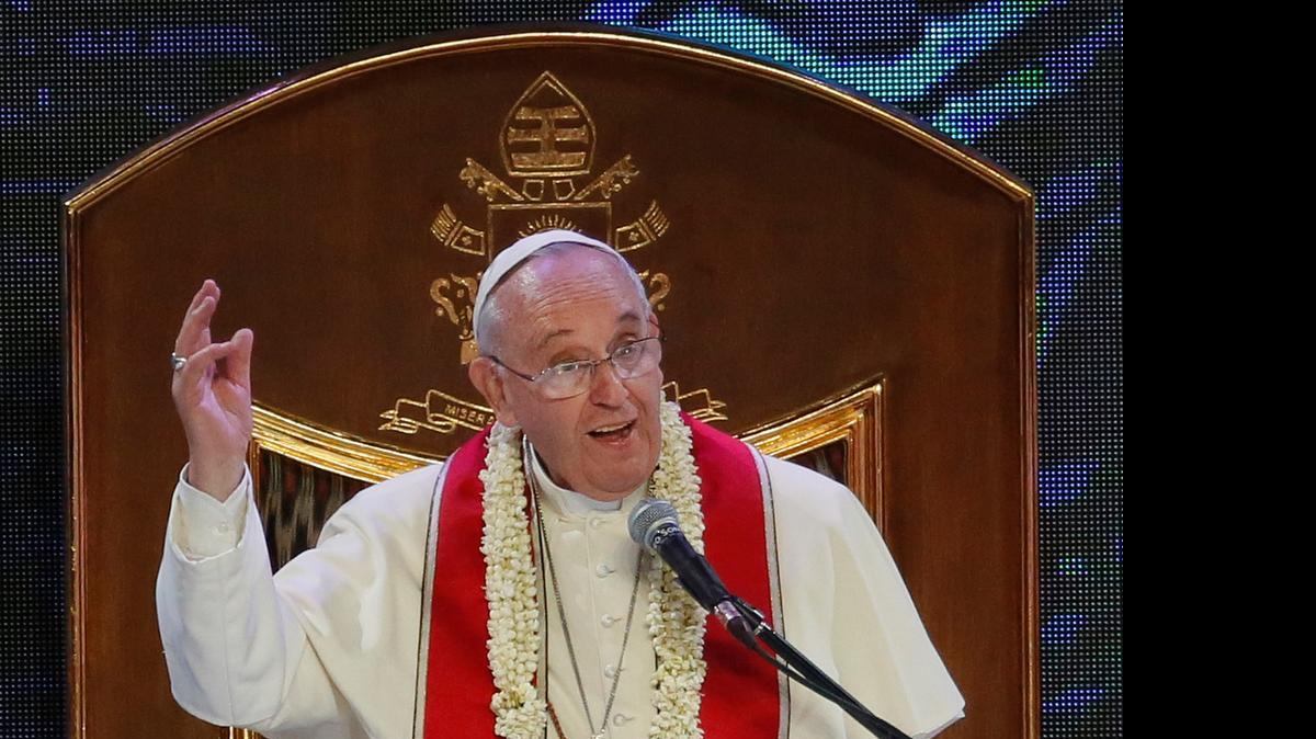 
El papa Francisco habla durante una visita a Manila, en enerp pasado. 
