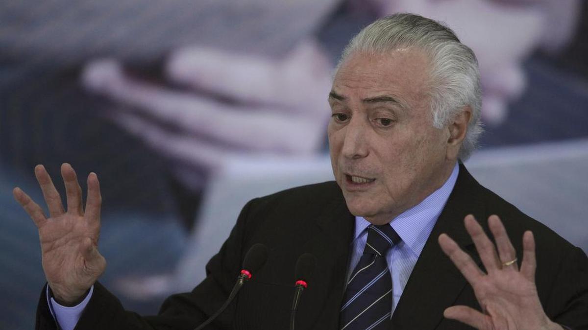 El presidente brasileño Michel Temer en el palacio presidencial de Planalto en Brasilia, el 13 de julio de 2017.