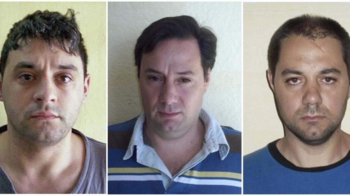 Los tres fugitivos argentinos Victor Schillaci, Martin Lanatta y Cristian Lanatta.