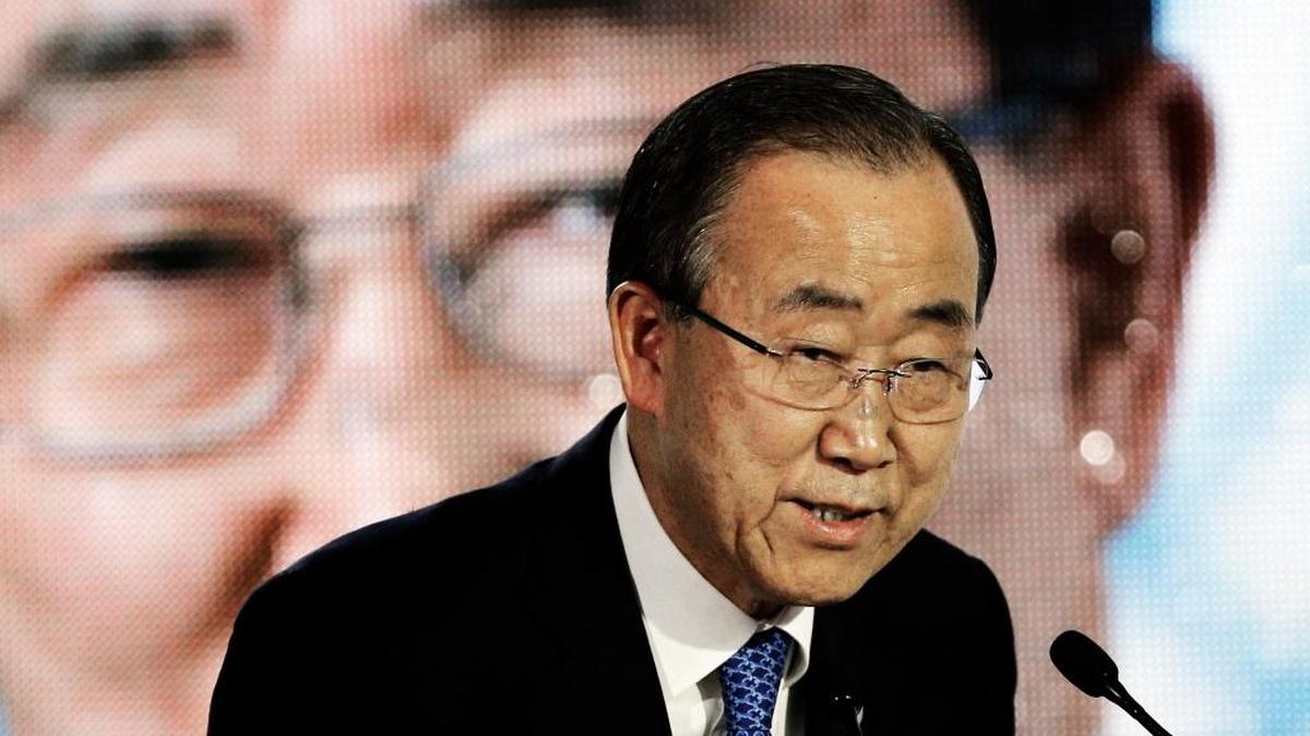 El secretario general de las Naciones Unidas Ban Ki-moon en la Conferencia sobre el Clima, a inicios de diciembre en París.