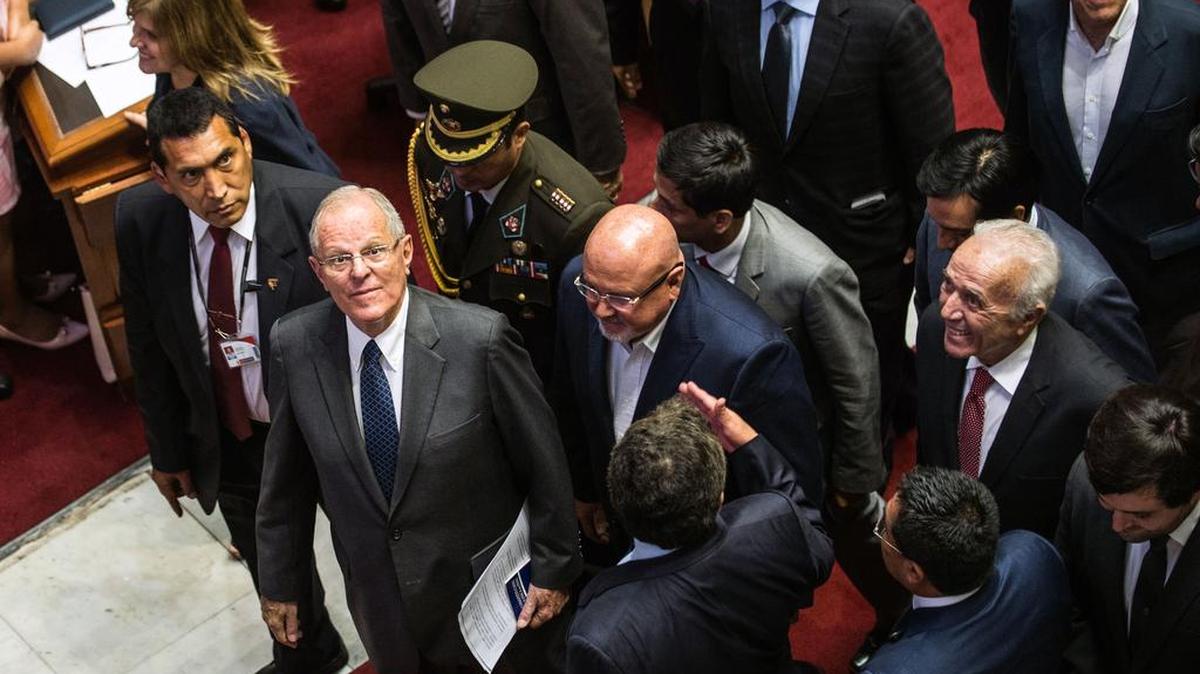 El presidente peruano, Pedro Pablo Kuczynski, después de un discurso en el Congreso el pasado 21 de diciembre del 2017.