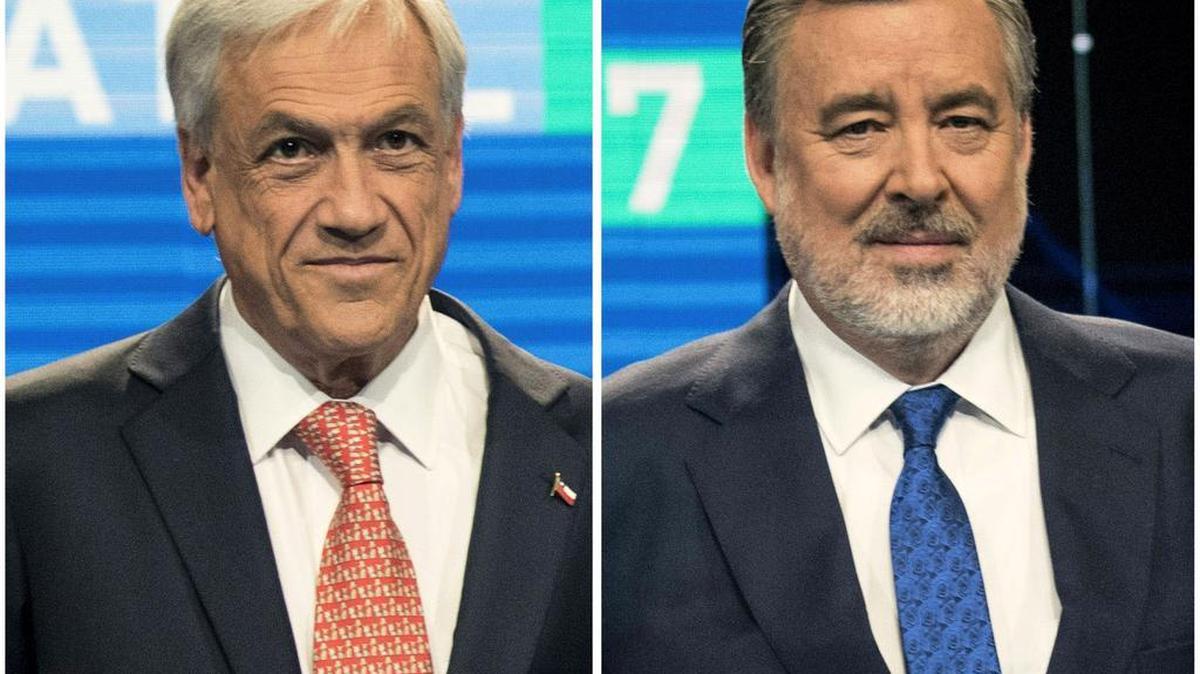 El ex mandatario Sebastián Piñera (derecha) y el senador Alejandro Guillier (centroizquierda), en una combinación de fotografías.