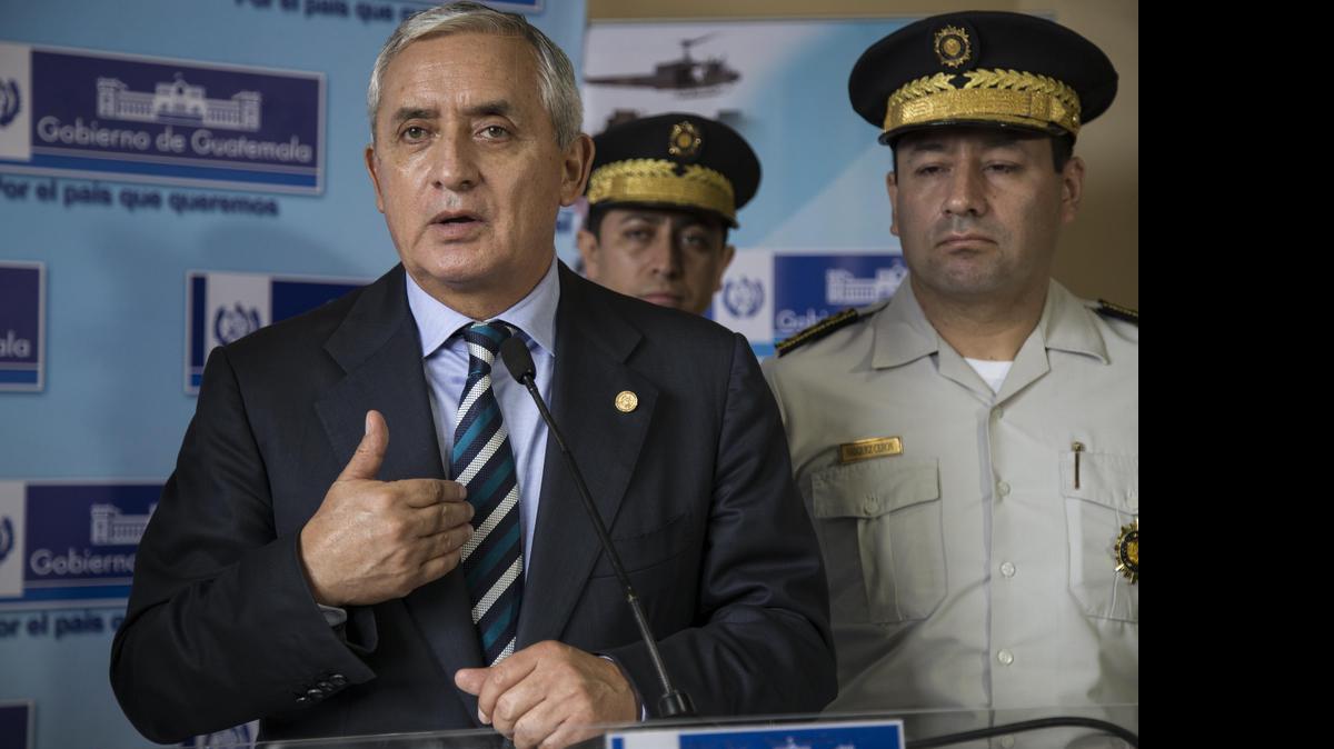
El presidente de Guatemala Otto Pérez Molina durante una conferencia de prensa el jueves en la capital del país.
