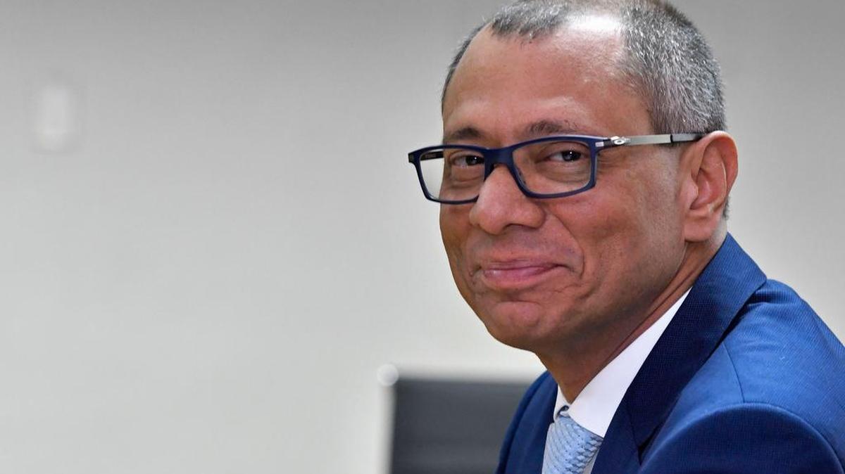 Foto de archivo tomada el 15 de octubre de 2017 del entonces vicepresidente ecuatoriano Jorge Glas durante su audiencia de habeas corpus en la Corte Nacional de Justicia en Quito.