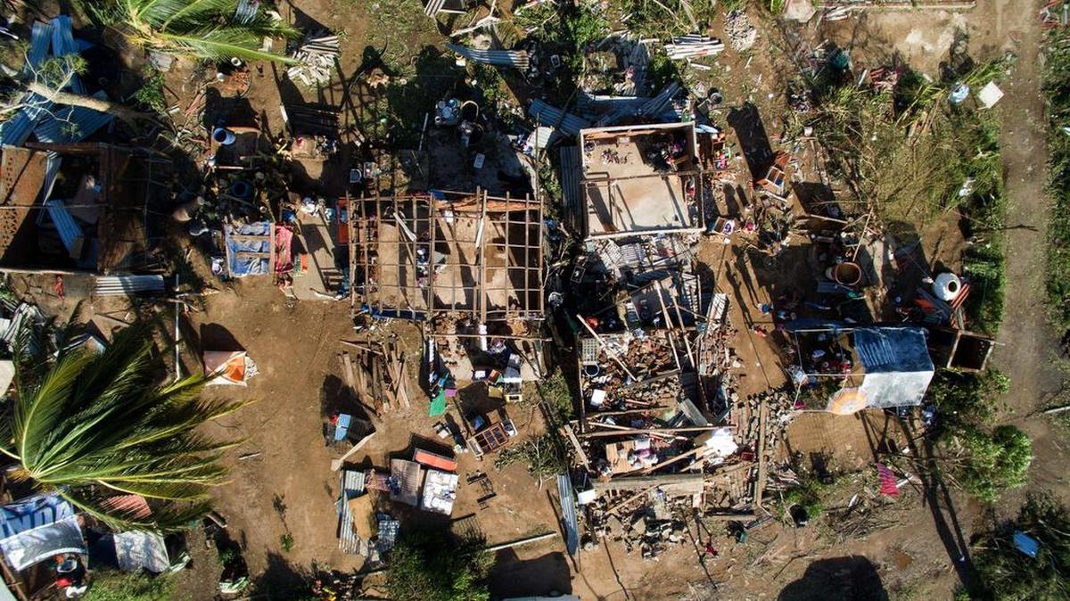 Vista aérea de la comunidad de Chamela, Jalisco, México el 24 de octubre 2015 tras el paso del huracán Patricia.
