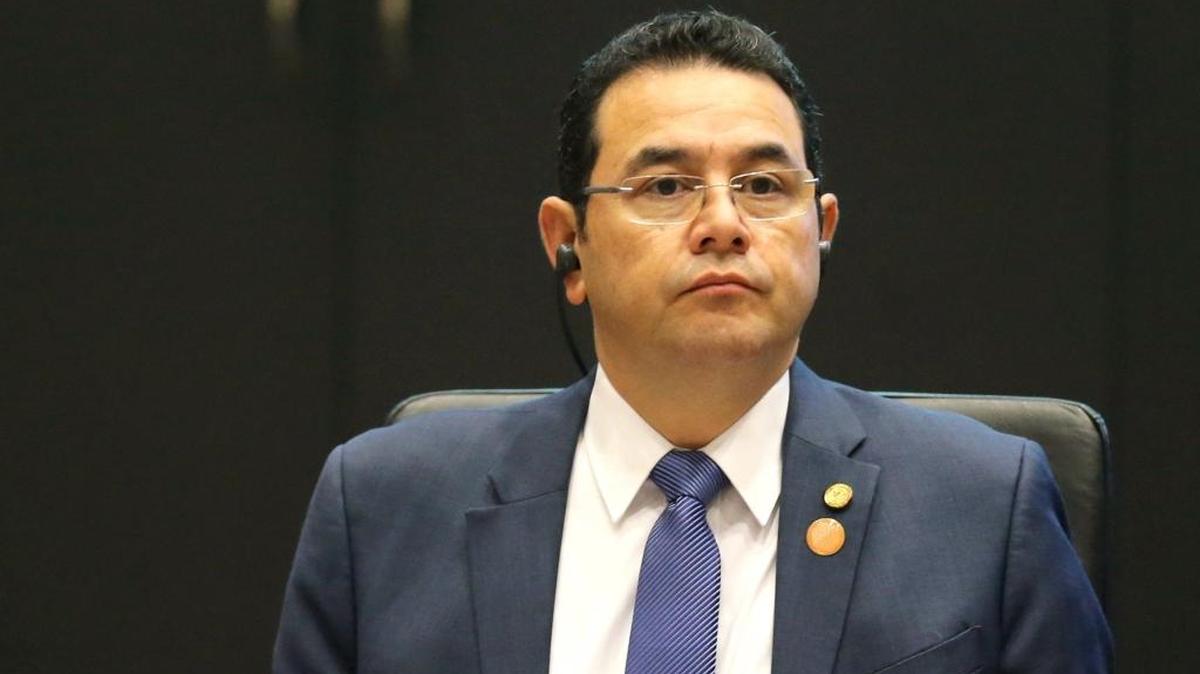 El Presidente de Guatemala, Jimmy Morales, en la Conferencia sobre Prosperidad y Seguridad en Centroamérica como en el Comando Sur de los Estados Unidos en Doral, Florida, el 16 de junio de 2017.