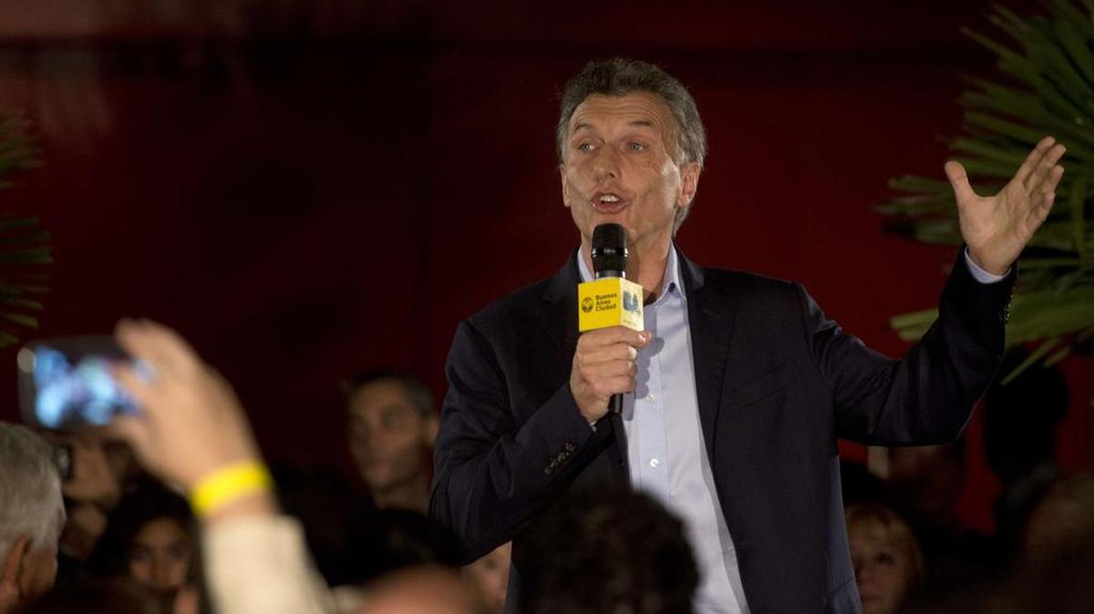 Mauricio Macri durante un acto de su campaña.