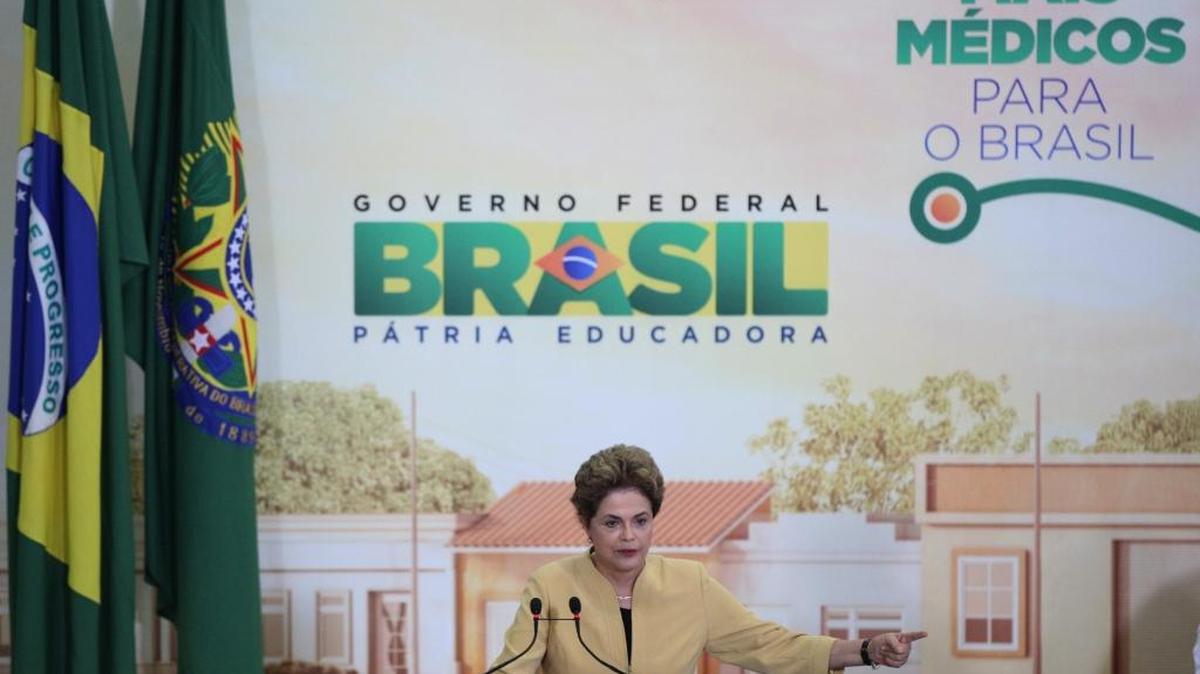 La presidenta brasileña Dilma Rousseff durante un acto en el Palacio de Planalto en Brasilia, el viernes.