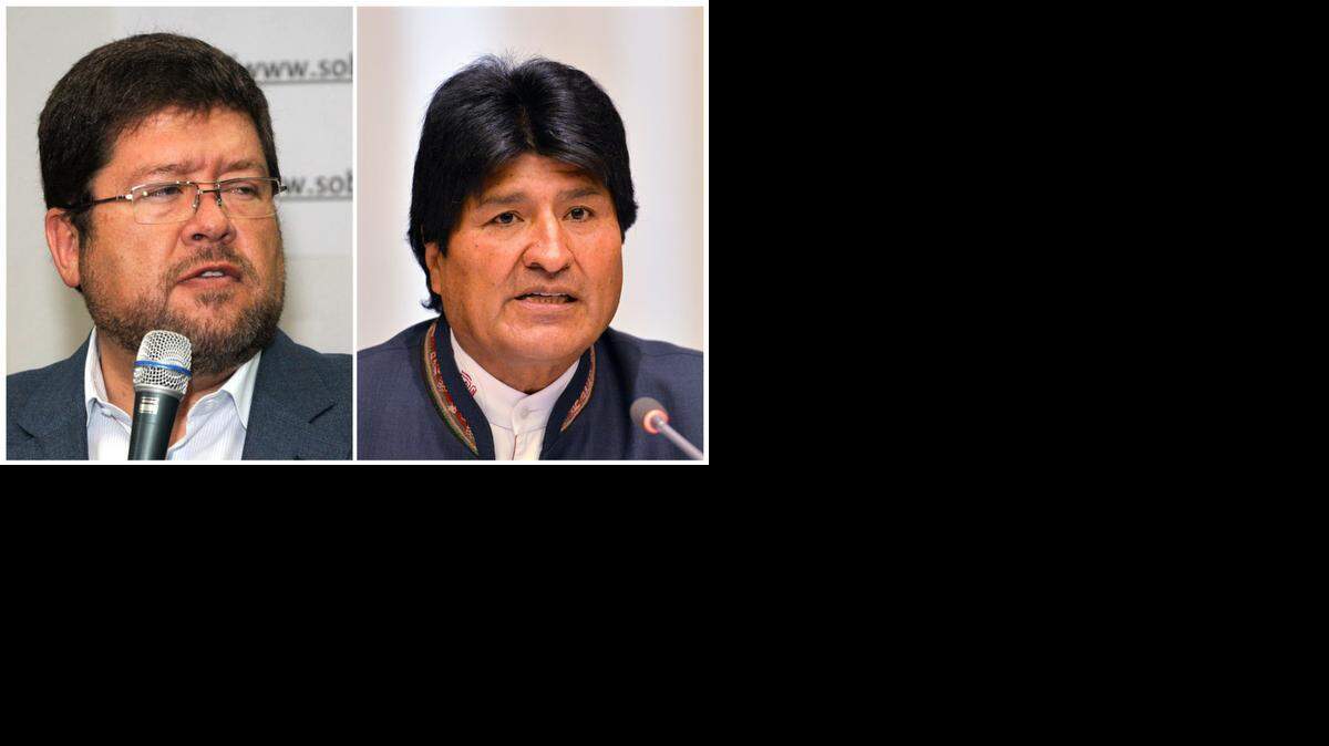 
El candidato presidencial de Bolivia, Samuel Doria Medina (izq.) y el presidente de ese país, Evo Morales, quien busca la reelección en los comicios del 12 de octubre.



