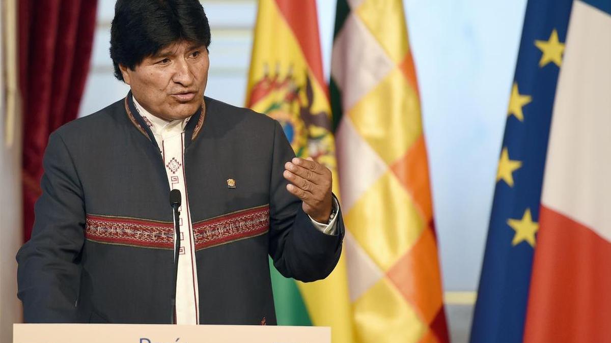 El presidente de Bolivia, Evo Morales durante una rueda de prensa en el Palacio del Elíseo en París (Francia), el 9 de noviembre.