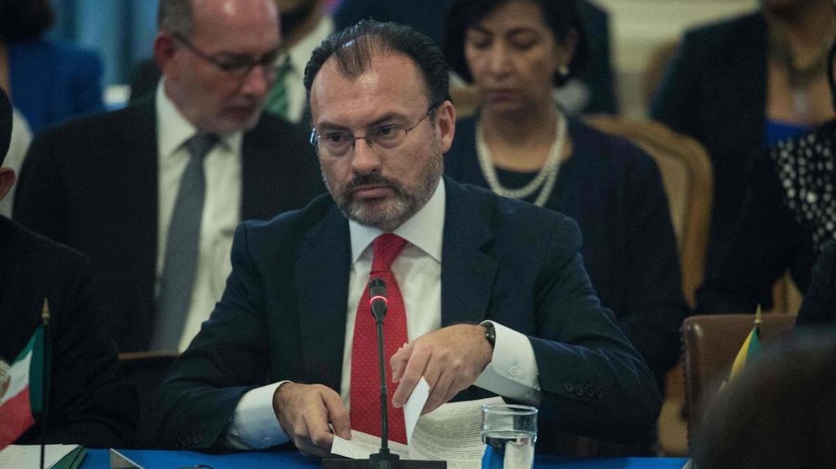El canciller de México, Luis Videgaray, durante la vigésimo novena reunión de consulta de Ministros de Relaciones Exteriores de la Organización de los Estados Americanos realizada en la OEA el miércoles 31 de Mayo de 2017, en Washington DC.