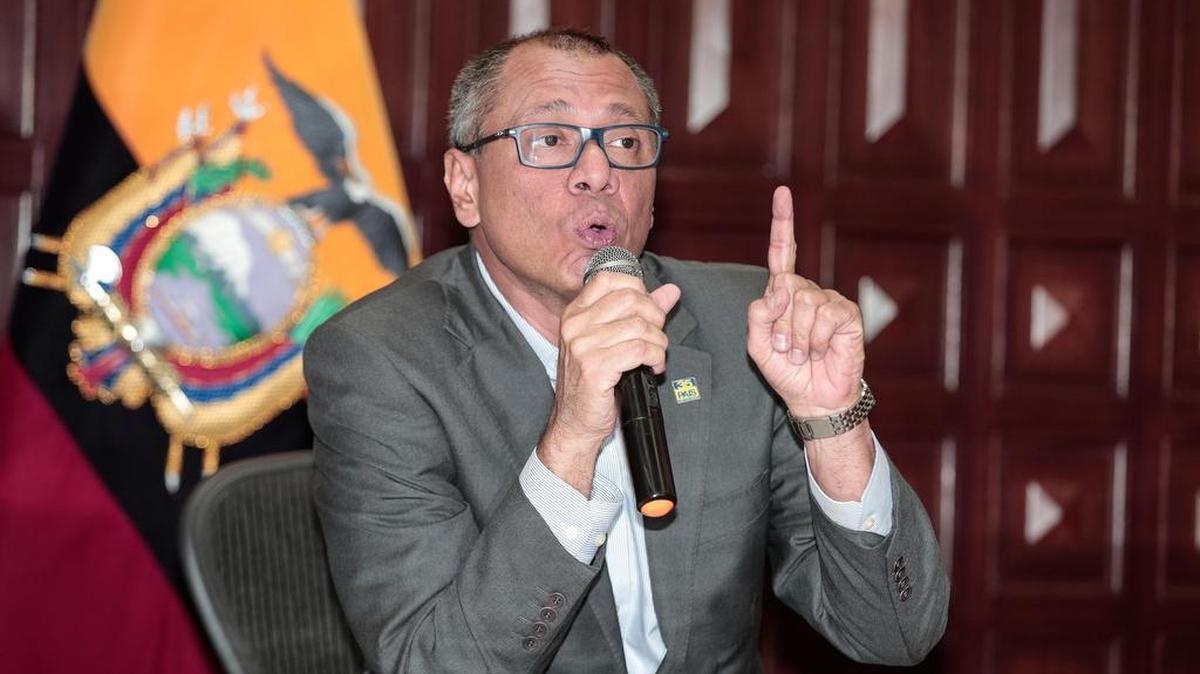 El vicepresidente Jorge Glas, participa en una rueda de prensa el jueves 3 de julio de 2017, en el Palacio de Gobierno en Quito (Ecuador). 