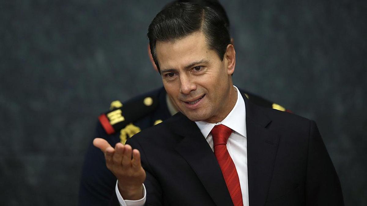 El presidente de México Enrique Pena Nieto durante una conferencia de prensa en la Ciudad de México el 23 de enero del 2017.