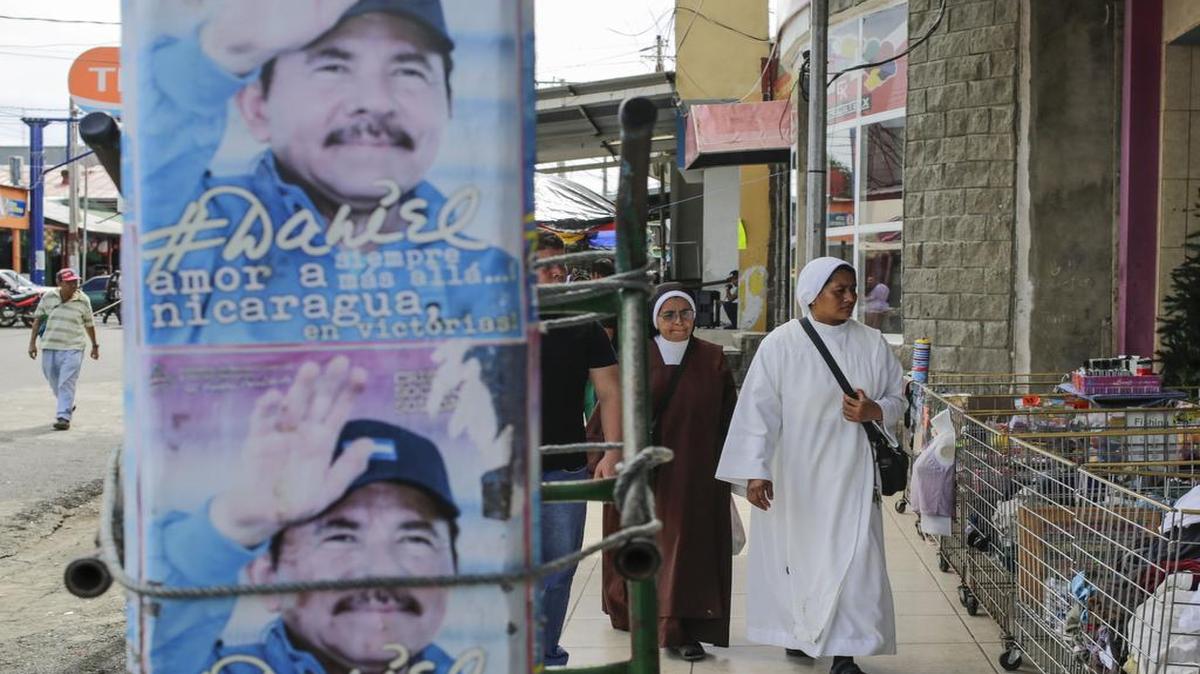 La propaganda electoral de Daniel Ortega, viata el 5 de noviembre en las calles de Managua.