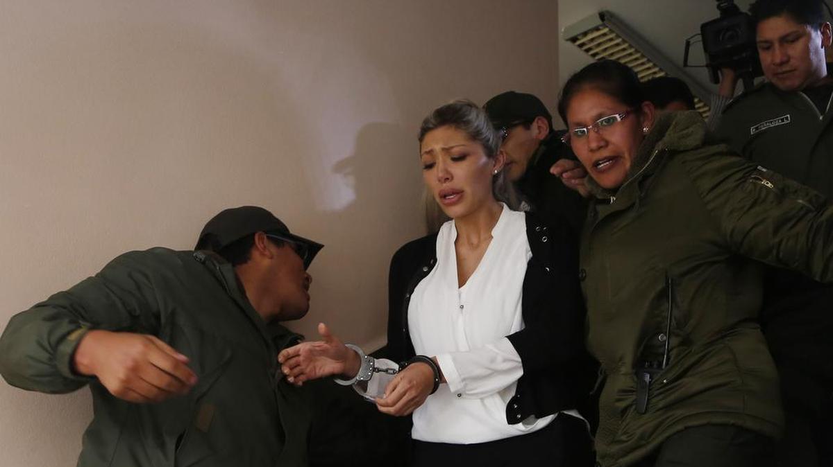 Gabriela Zapata cuando fue transferencia a la cárcel de mujeres, en La Paz, Bolivia.