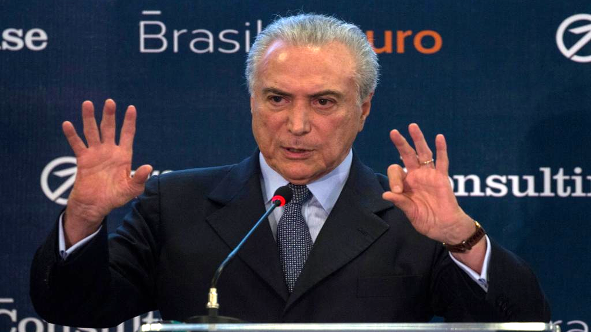 El presidente de Brasil, Michel Temer, asiste a una ceremonia en el Hotel Tulip Alvorada en Brasilia.