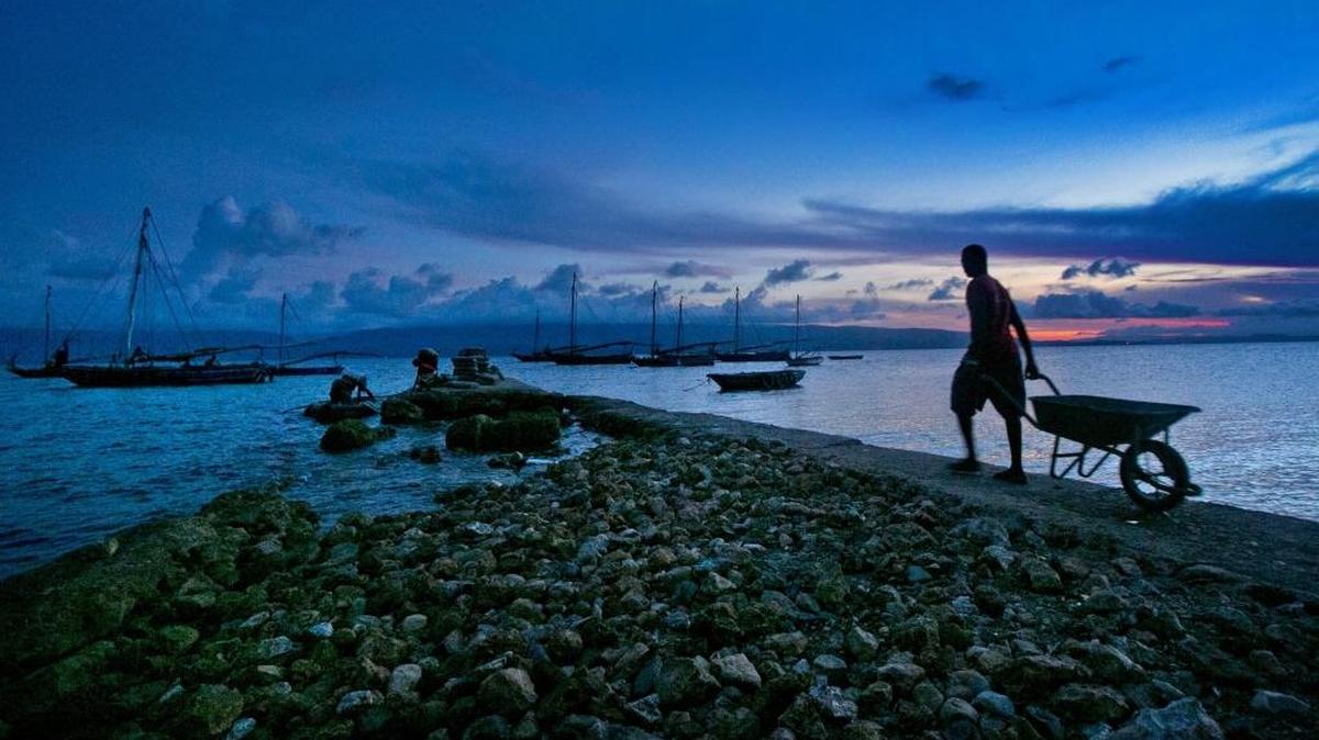 
Trabajadores haitianos trasladan bolsas de cementos para la construcción de una plaza pública, en el 2014. El cemento es uno de los productos dominicanos que Haití prohibió que se importara por la frontera.
