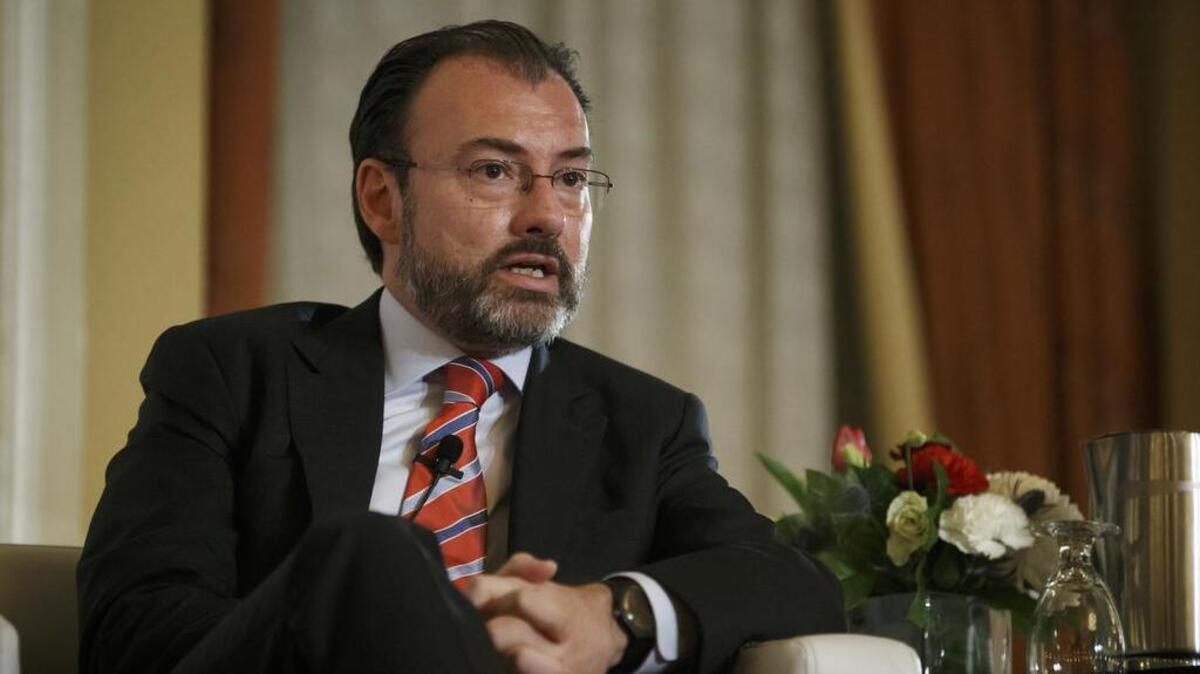 El canciller de México, Luis Videgaray, durante la conferencia en Toronto, Ontario, Canadá, el martes 21 de febrero de 2017.