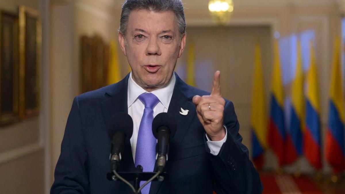 
El mandatario colombiano Juan Manuel Santos durante una alocución el martes, en Bogotá. 
