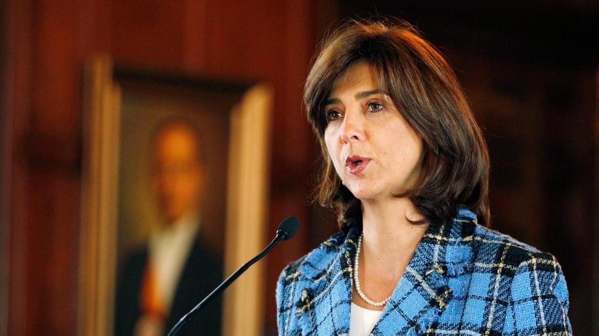 La canciller de Colombia, María Angela Holguin, durante una conferencia de prensa en Bogotá, el 28 de noviembre de 2012.