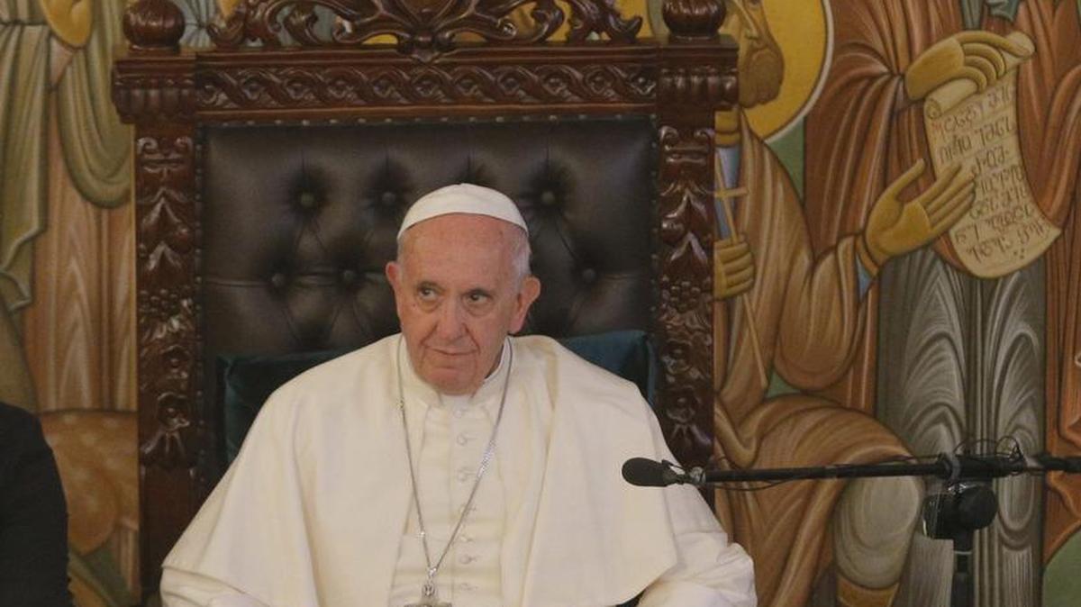 El papa Francisco en la residencia oficial del patriarca en Tiflis, Georgia el 30 de septiembre de 2016.