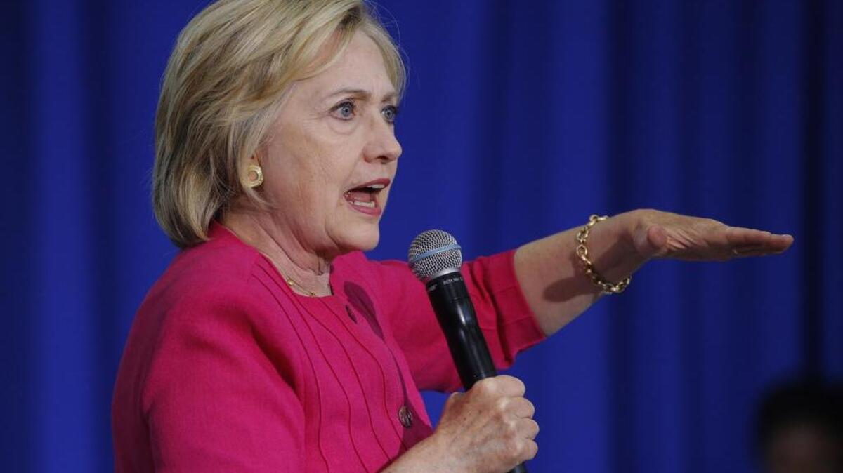 La aspirante demócrata a la Casa Blanca, Hillary Clinton durante un acto electoral.
