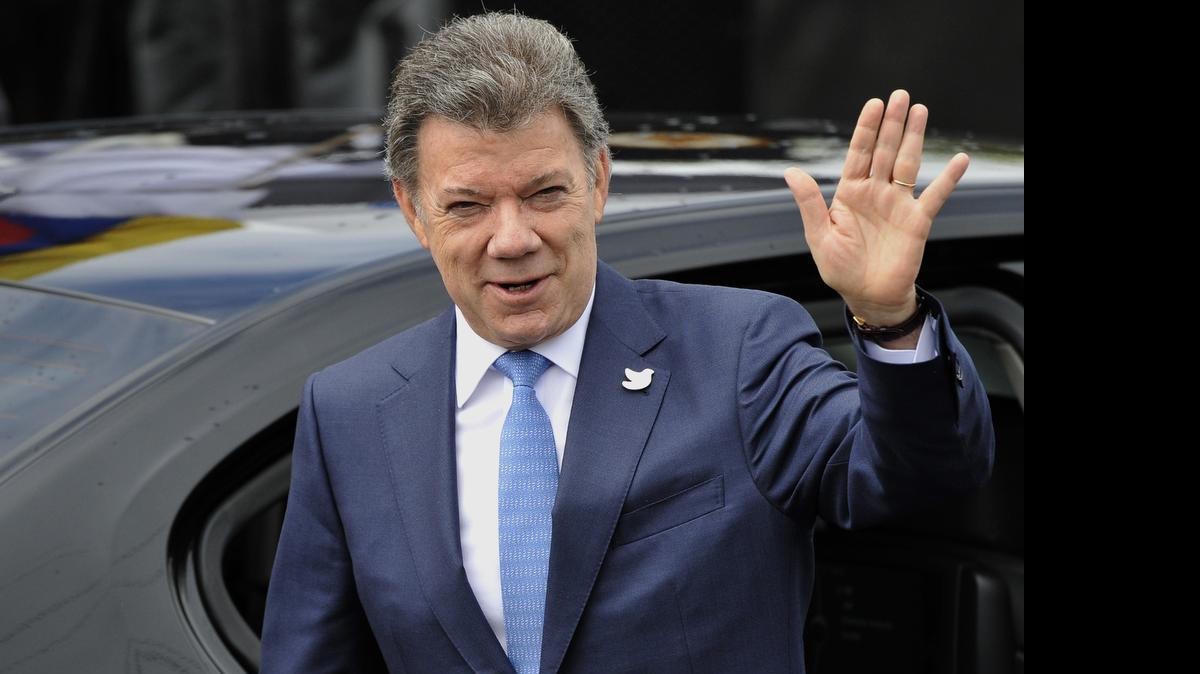 
El presidente colombiano Juan Manuel Santos asiste a la celebración del 205 aniversario de la Independencia de su país, el 20 de julio, en Bogotá. 
