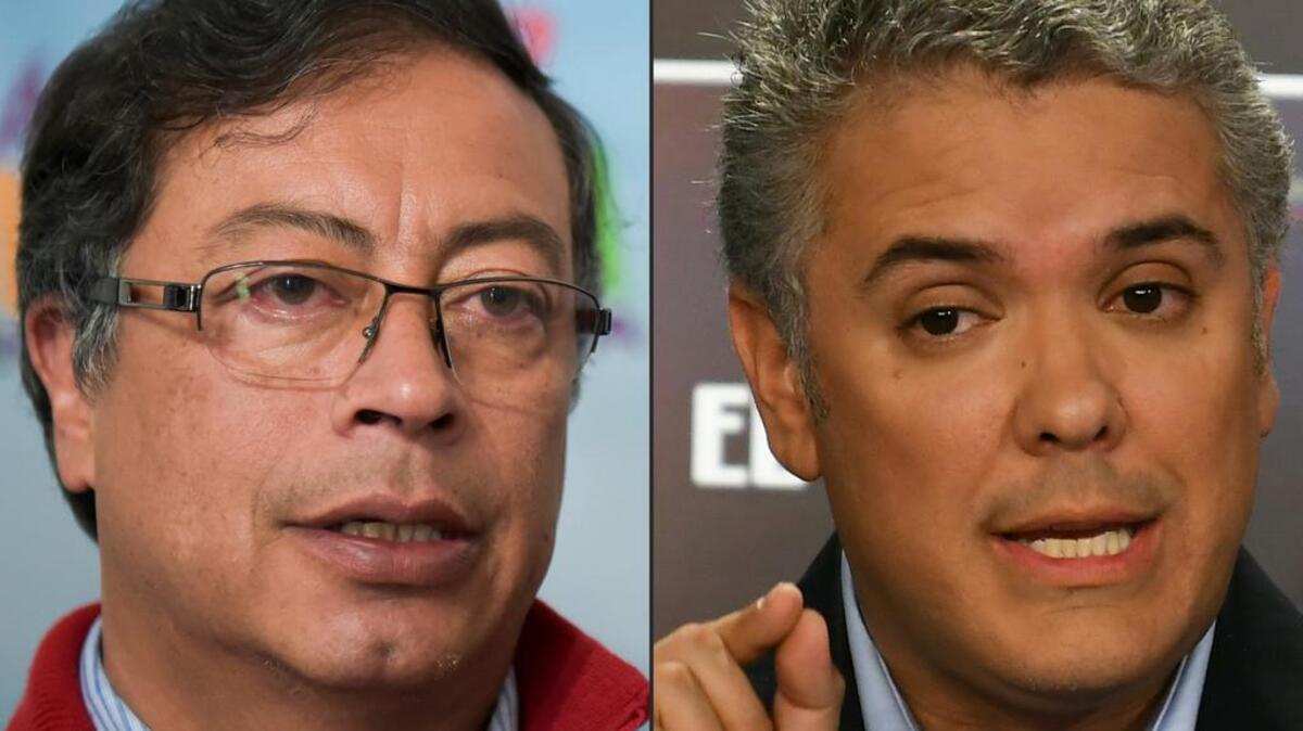 Combinación de fotografías de los candidatos presidenciales colombianos Gustavo Petro e Iván Duque.