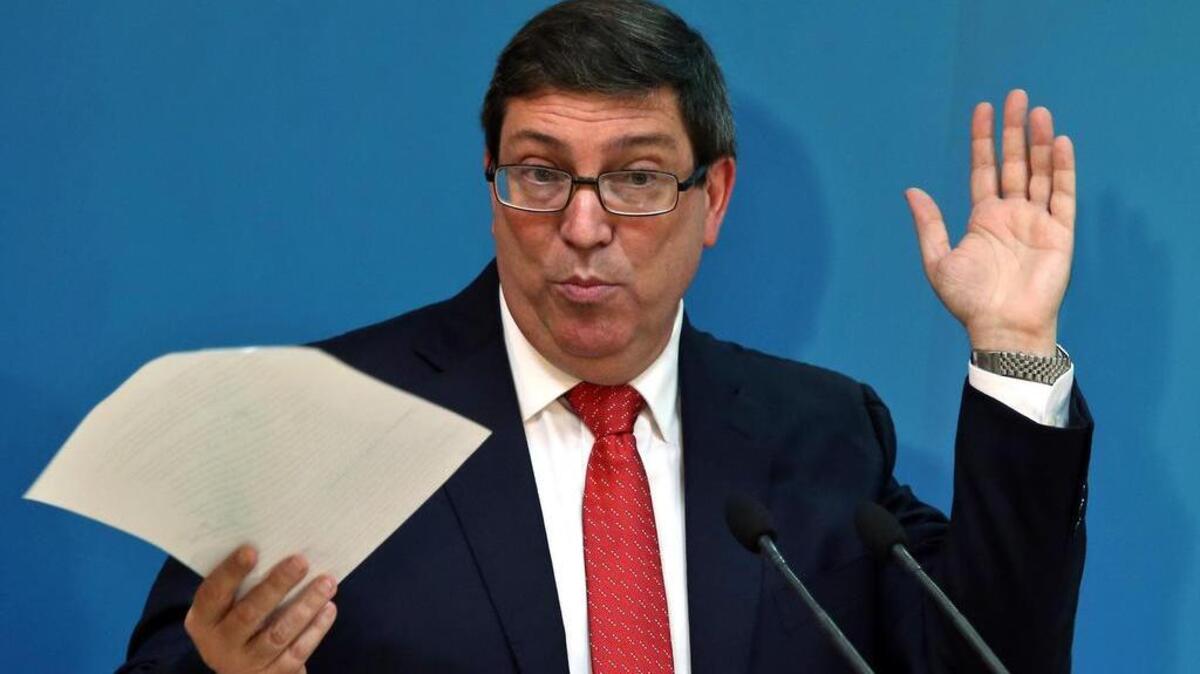 El canciller cubano, Bruno Rodríguez, habla durante una rueda de prensa el martes 03 de octubre de 2017, en La Habana (Cuba).