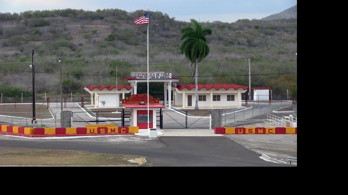 
Entrada noroeste de la Base Naval de Guantánamo en en Cuba.
