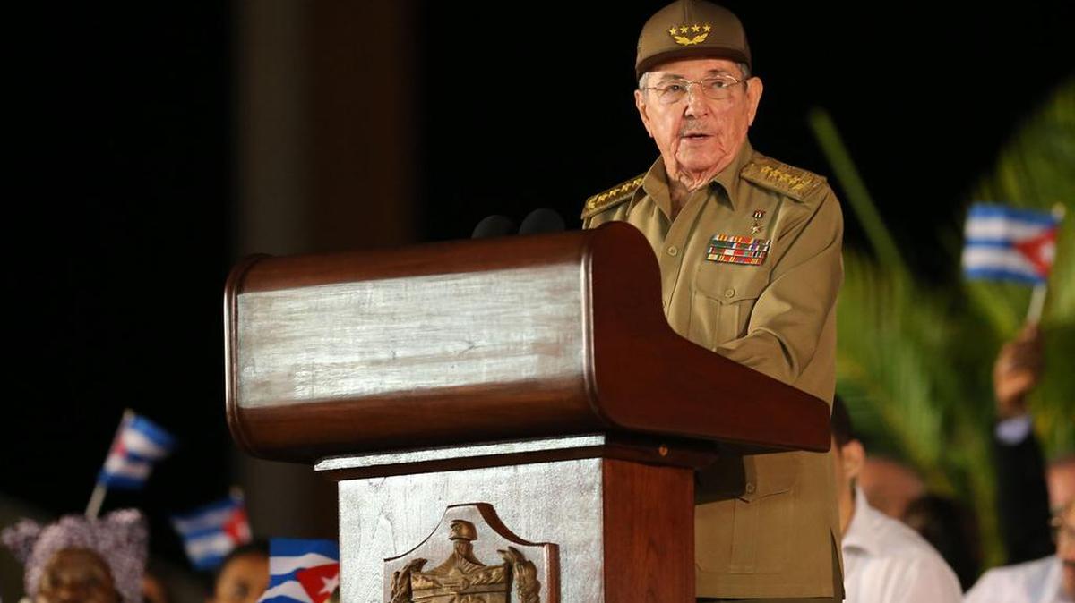 Raúl Castro en un discurso en homenaje a Fidel Castro el 3 de diciembre del 2016 en Santiago de Cuba.