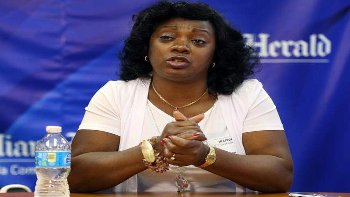 
Berta Soler, líder de las Damas de Blanco, durante una visita a el Nuevo Herald y el Miami Herald en abril del 2013.

