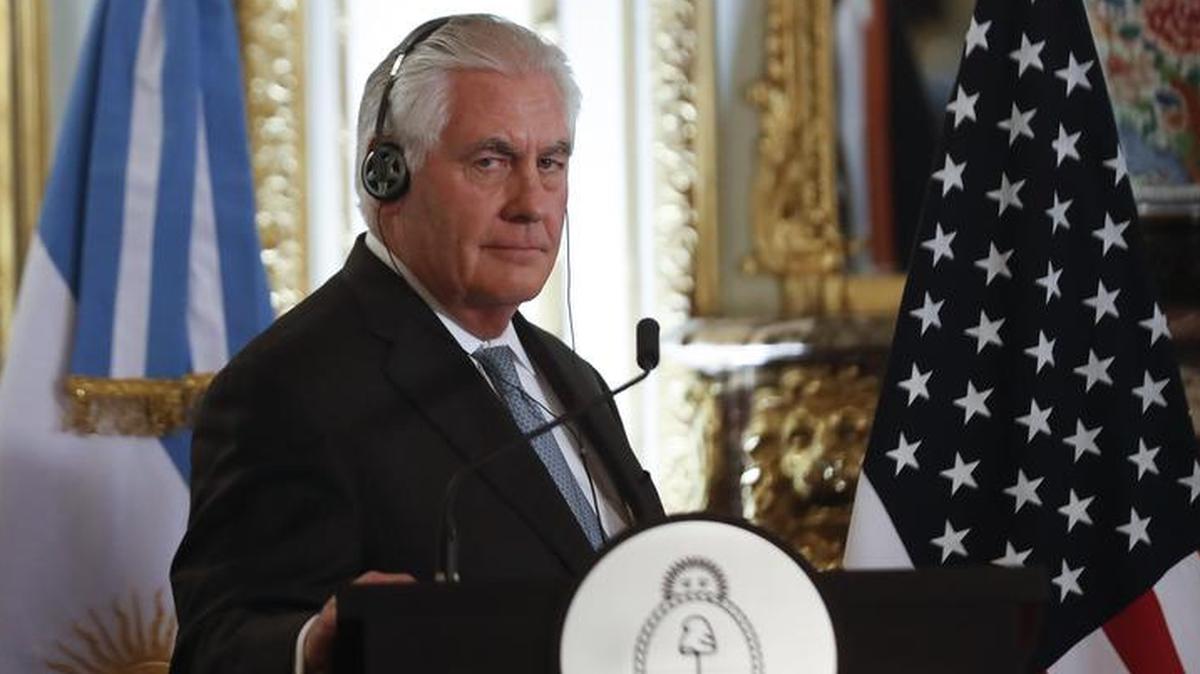 El secretario de Estado de Estados Unidos, Rex Tillerson, participa en una rueda de prensa el domingo 4 de febrero de 2018, en Buenos Aires (Argentina).