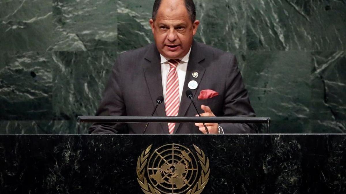 Luis Guillermo Solís Rivera, presidente de Costa Rica, en la cumbre de Desarrollo Sostenible en la ONU, en septiembre.