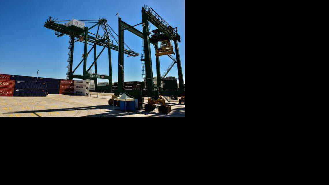 
Instalaciones del megaproyecto en el puerto de Mariel en enero del 2014.
