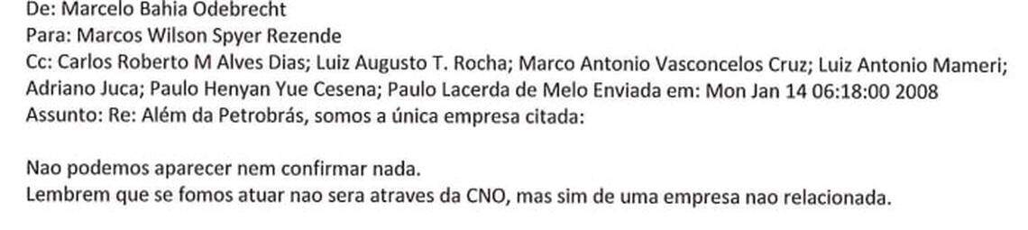 “No podemos aparecer ni confirmar nada”, escribió el CEO de Odebrecht en relación a la presencia de la compañía en Cuba. “Si fuéramos a actuar no será a través de la CNO (Constructura Norberto Odebrecht), sino de una empresa no relacionada”.
